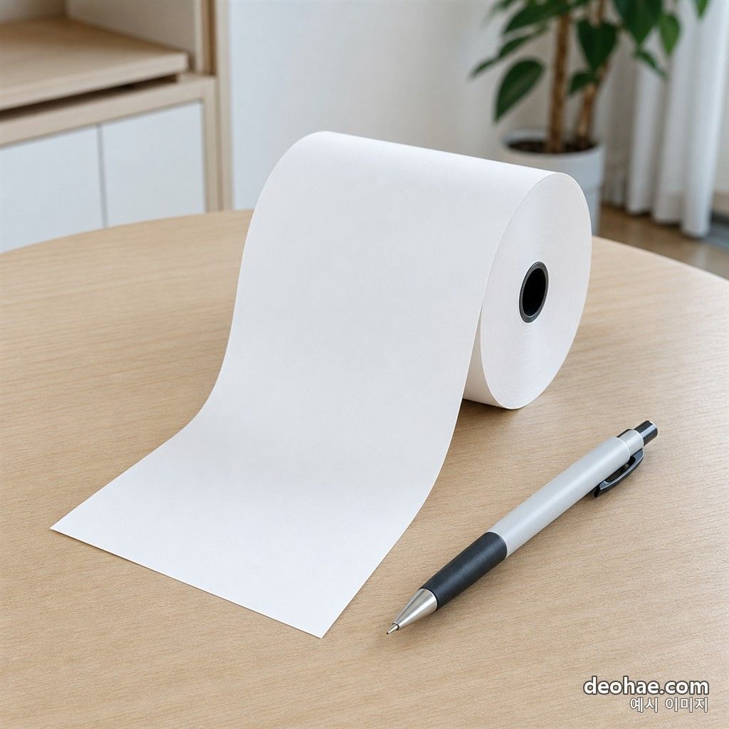 영수증 용지와 펜